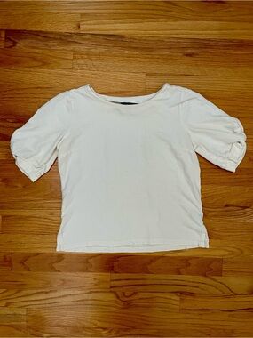 Banana Republic Cream Puff Sleeve Short Sleeve Top